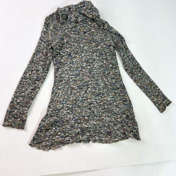 SNO SKINS Sweater Womens Small Cowl Neck Multicolor Knit Pullover Woven - Picture 8 of 10